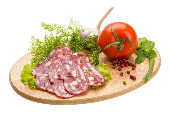 Fresh ripe salami — Stock Photo, Image