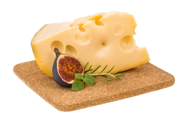 Maasdam チーズ イチジク添え — ストック写真