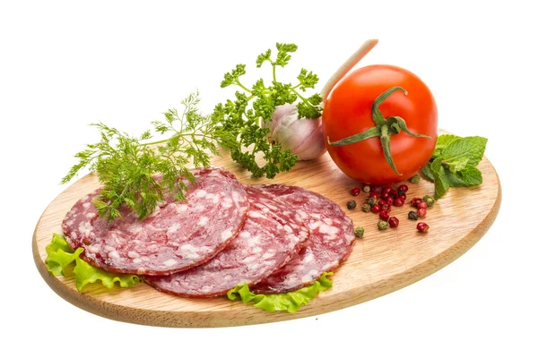 Fresh ripe salami — Stock Photo, Image