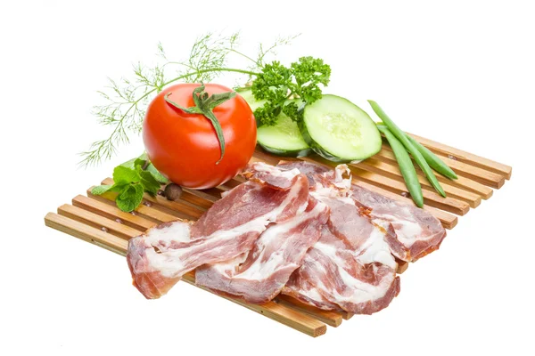 Bacon with vegetables — Stock Photo, Image