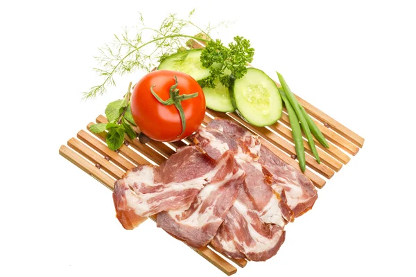 Bacon with vegetables — Stock Photo, Image