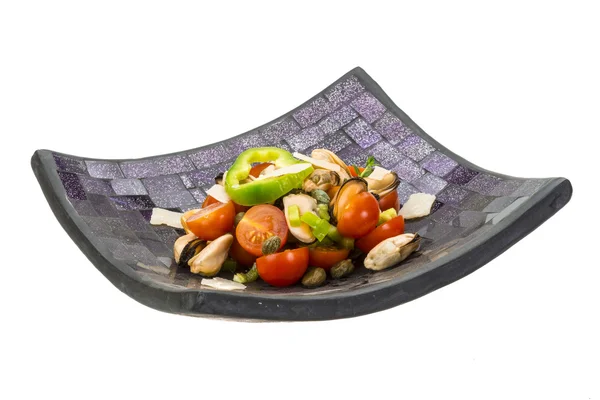 ムール貝とトマトのサラダ — ストック写真