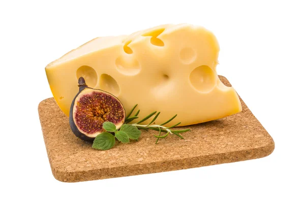 Maasdam ost med fikon — Stockfoto