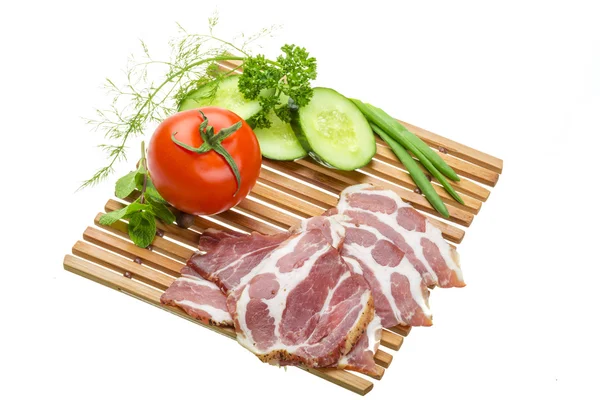 Bacon with vegetables — Stock Photo, Image