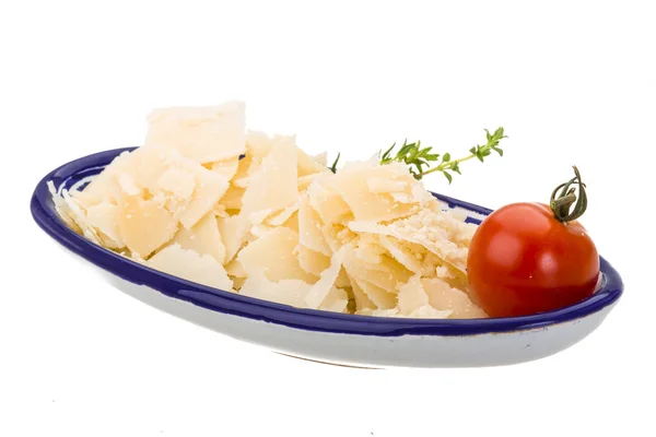 Parmesan isoliert weiß — Stockfoto