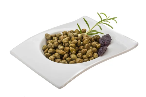 Capers in the bowl — Stock Photo, Image