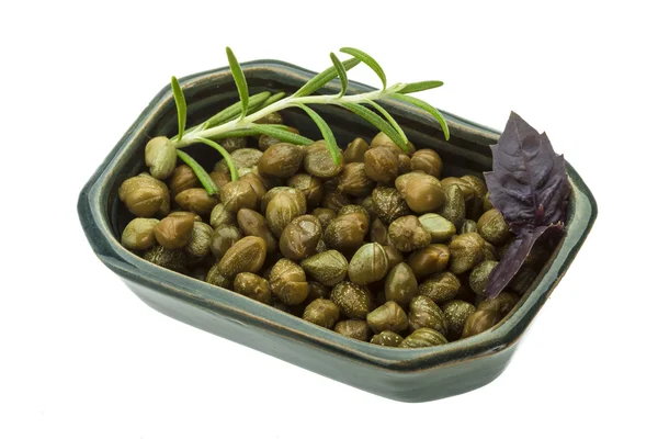 Capers in the bowl — Stock Photo, Image