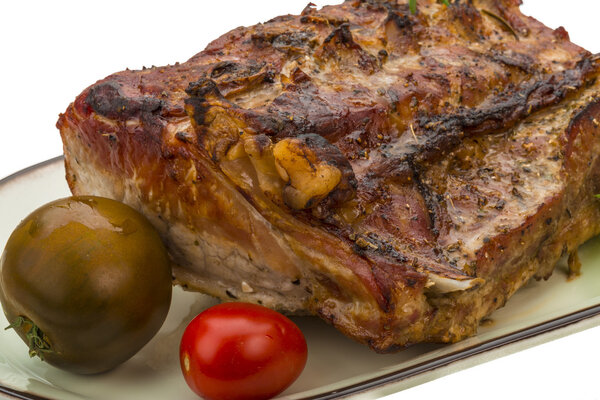 Grilled pork with rosemary