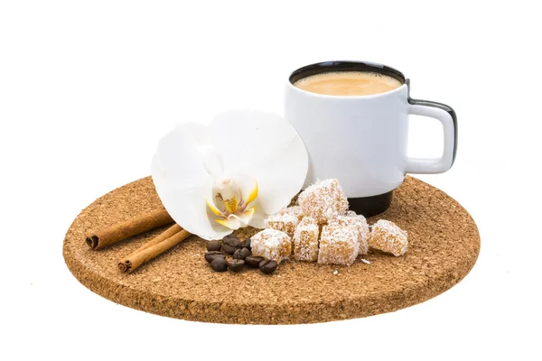 Coffee with Turkish delight — Stock Photo, Image
