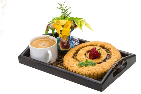 Coffee with bun — Stock Photo, Image