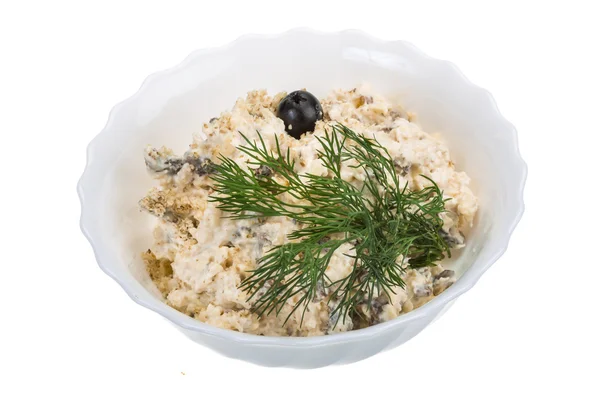 Mushroom salad with walnut — Stock Photo, Image