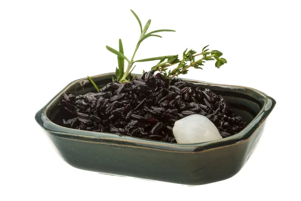 Чёрный вареный рис — стоковое фото