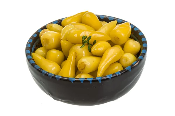 Yellow marinated hot pepper — Stock Photo, Image