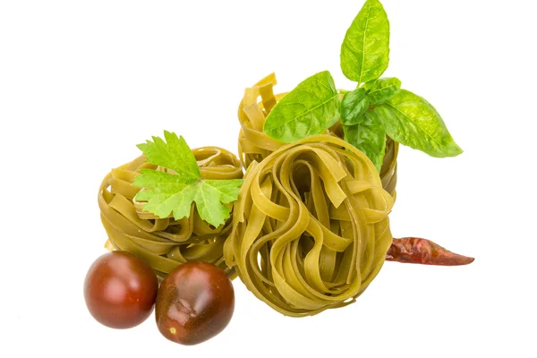 Grön tagliatelle — Stockfoto