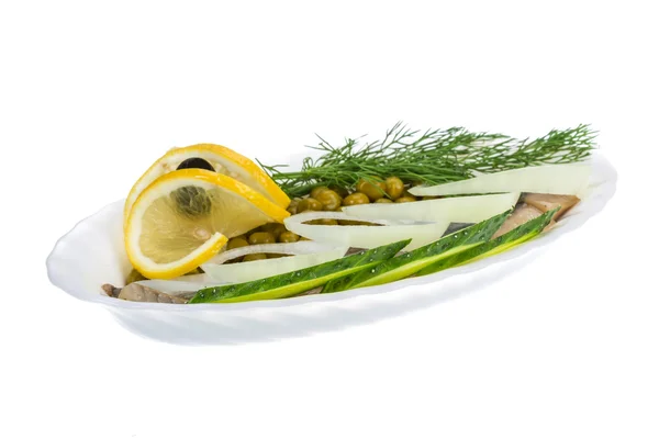 Herring with dill and onion — Stock Image Herring with dill and onion Stock Photo