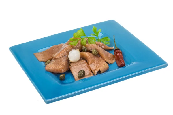 Sliced marinated herring — Stock Photo, Image