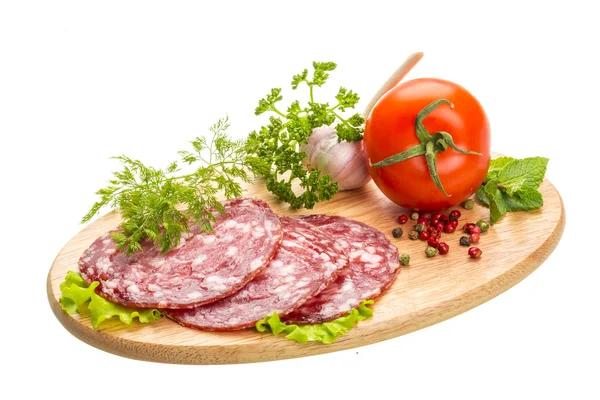 Fresh ripe salami — Stock Photo, Image