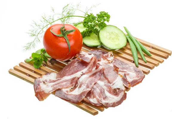 Bacon with vegetables — Stock Photo, Image