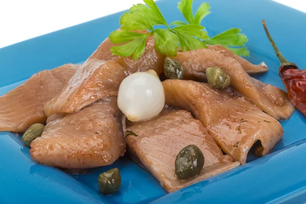 切片腌的鲱鱼 — 图库照片