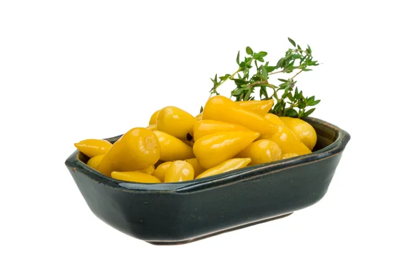 Yellow marinated pepper — Stock Photo, Image