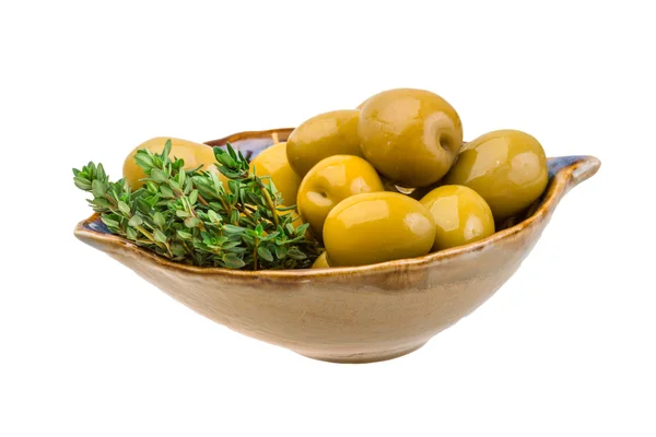 Grüne gigantische Oliven — Stockfoto