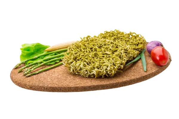 Green raw noodles — Stock Photo, Image
