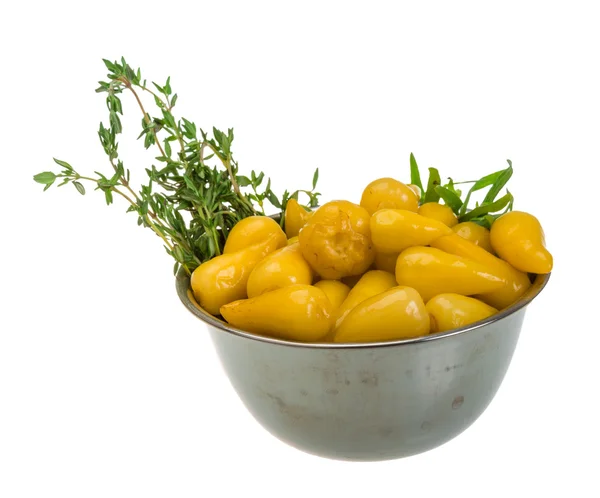 Pimenta marinada amarela — Fotografia de Stock