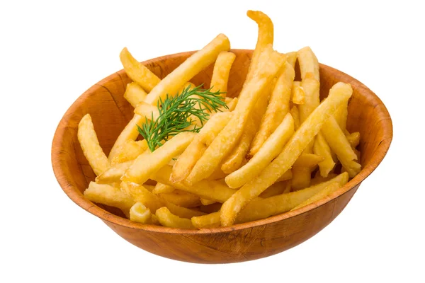 Pommes frites på vit bakgrund — Stockfoto