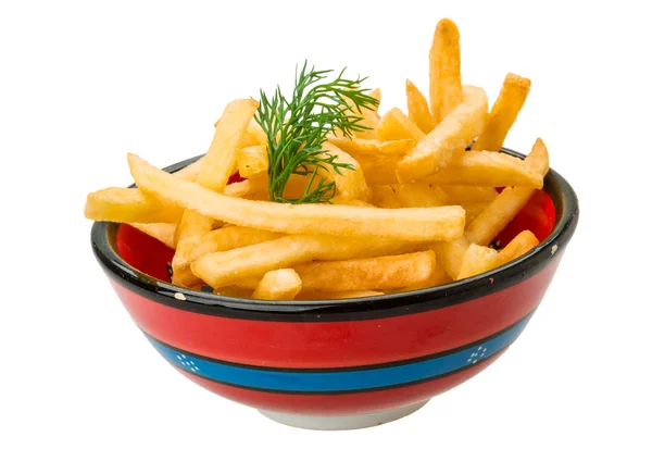 Pommes frites på vit bakgrund — Stockfoto