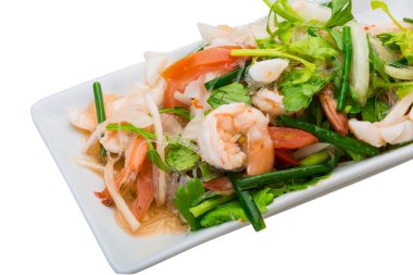 cam noodle ile deniz ürünleri