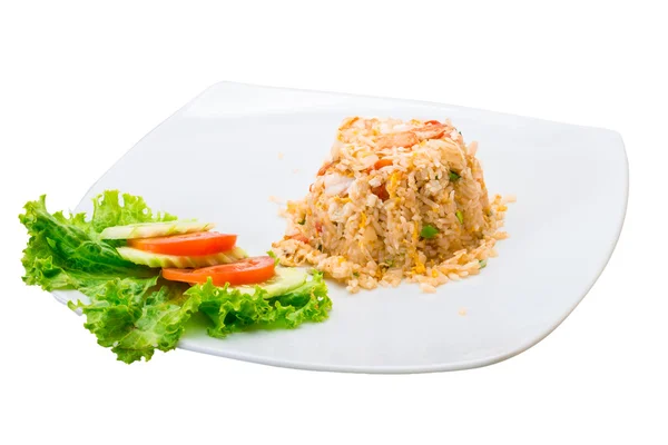 Shrimps with fried rice — Stock Photo, Image