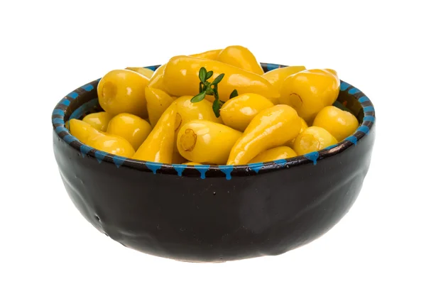 Yellow marinated pepper — Stock Photo, Image