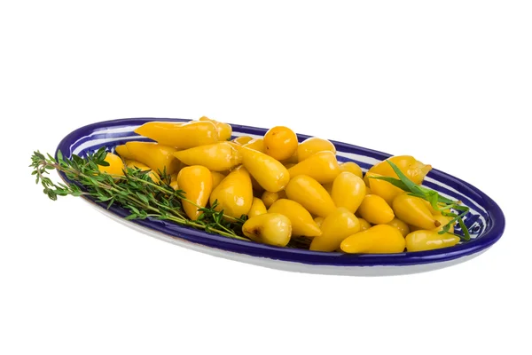 Yellow marinated pepper — Stock Photo, Image