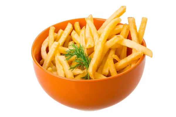 Pommes frites på vit bakgrund — Stockfoto