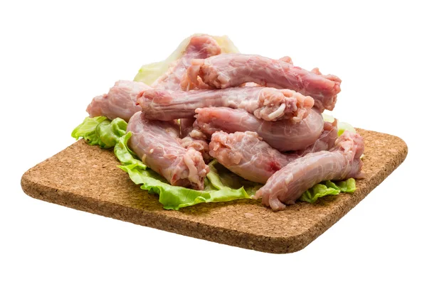 Collo di pollo crudo — Foto Stock