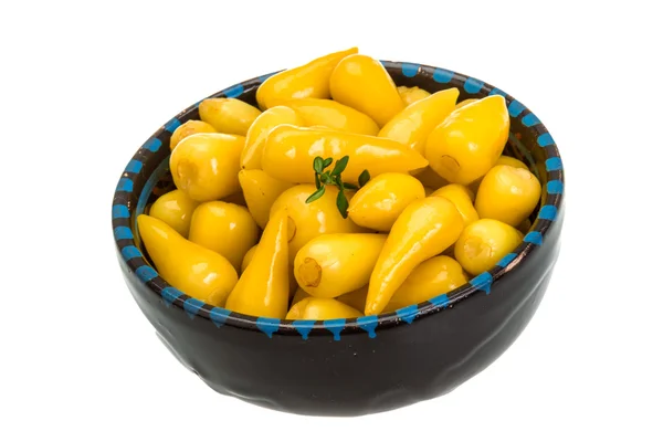 Żółta papryka marynowane — Zdjęcie stockowe