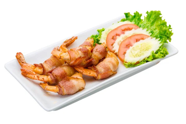 Krevety v anglické slanině — Stock fotografie