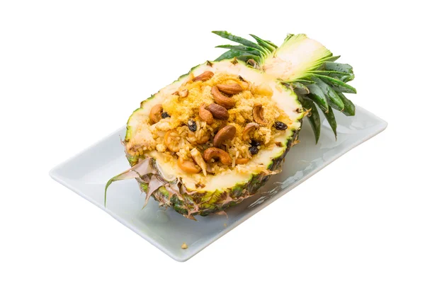 Pineapple salad with seafood — Stock Photo, Image