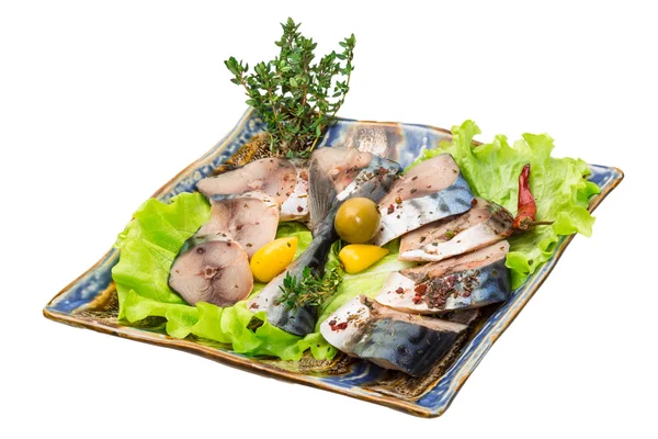 Mackerel met salade en tijm — Stockfoto