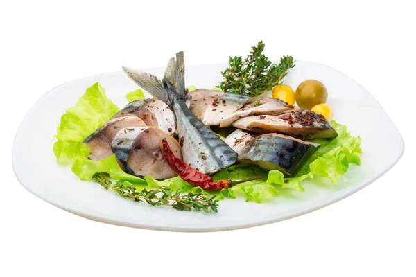 Mackerel met salade en tijm — Stockfoto