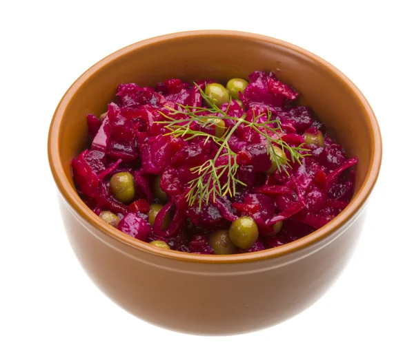 Русский свекольный салат из винегрета — стоковое фото