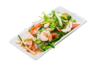 cam noodle ile deniz ürünleri