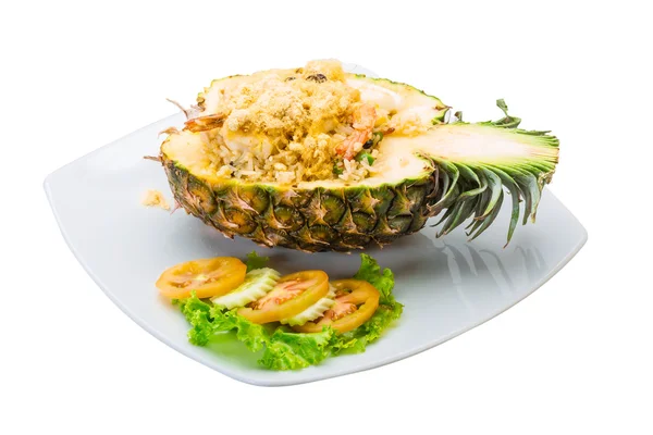 Pineapple salad with seafood — Stock Photo, Image