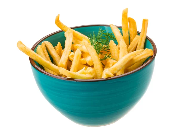 Pommes frites på vit bakgrund — Stockfoto