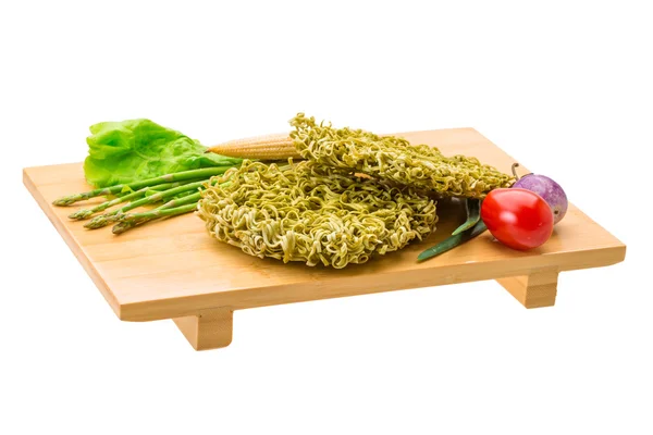 Green raw noodles — Stock Photo, Image