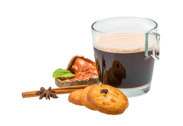 Nederländska cookies med kaffe — Stockfoto
