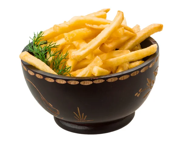 Pommes frites på vit bakgrund — Stockfoto