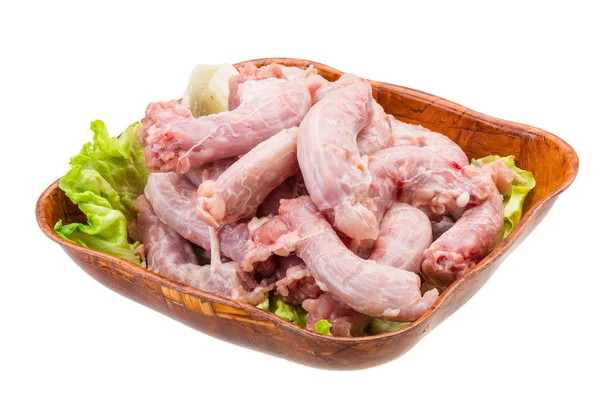 Collo di pollo crudo — Foto Stock