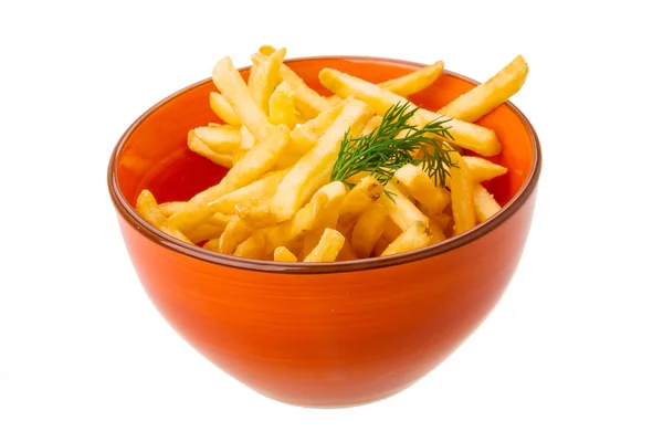 Pommes frites på vit bakgrund — Stockfoto