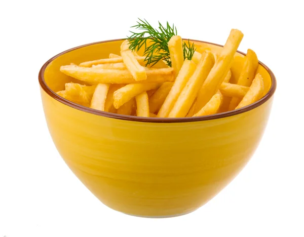 Pommes frites på vit bakgrund — Stockfoto